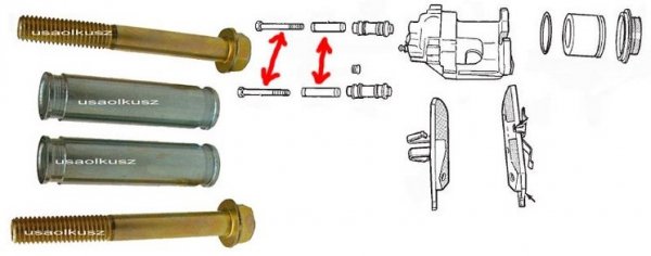 Prowadnice oraz śruby tylnego zacisku Ford Expedition -2002