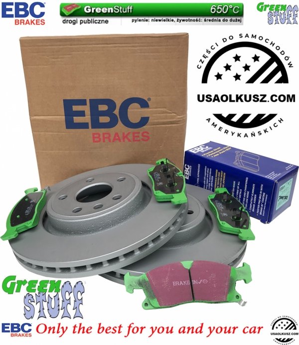 Przednie klocki GreenStuff + tarcze hamulcowe 350mm EBC seria PREMIUM Dodge Durango 2011-