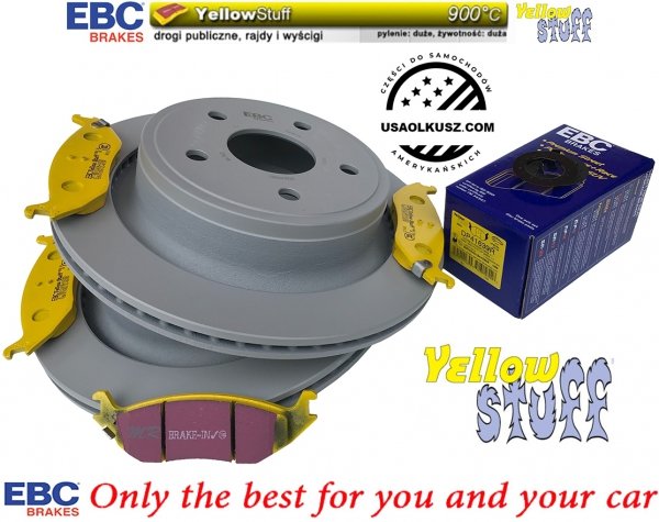 Tylne klocki YellowStuff + tarcze hamulcowe EBC PREMIUM Dodge RAM 1500 2003-