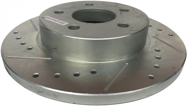 Tylna WIERCONA nacinana tarcza hamulcowa POWERSTOP Saturn Red Line 2004-2007