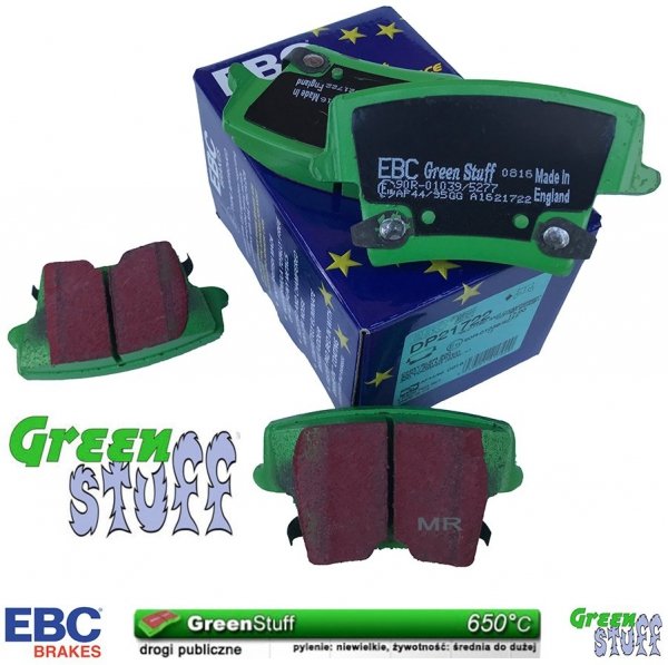 Tylne klocki GreenStuff + WIERCONE NACINANE tarcze hamulcowe EBC seria GD Lancia Thema