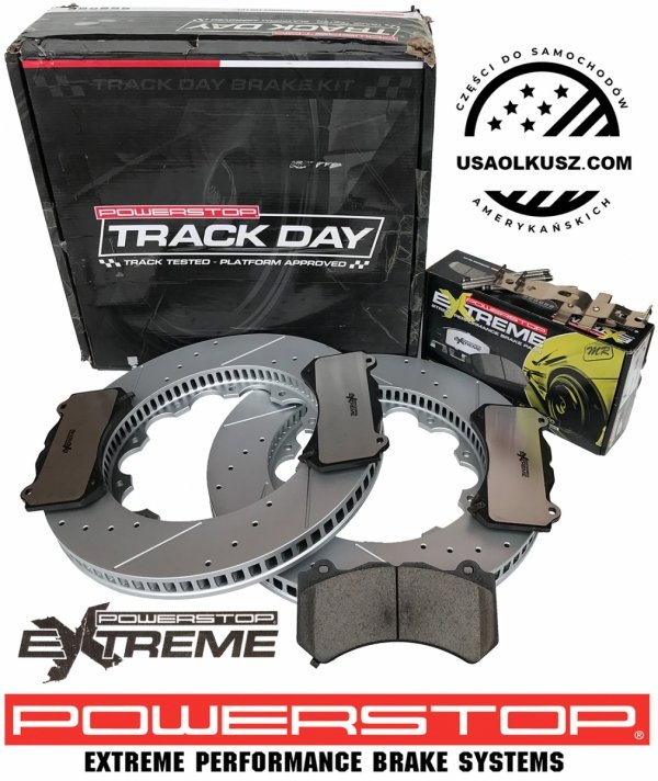Przednie klocki Z26 EXTREME + rotory tarcze hamulcowe POWERSTOP Dodge Charger SRT Hellcat 2015-2020