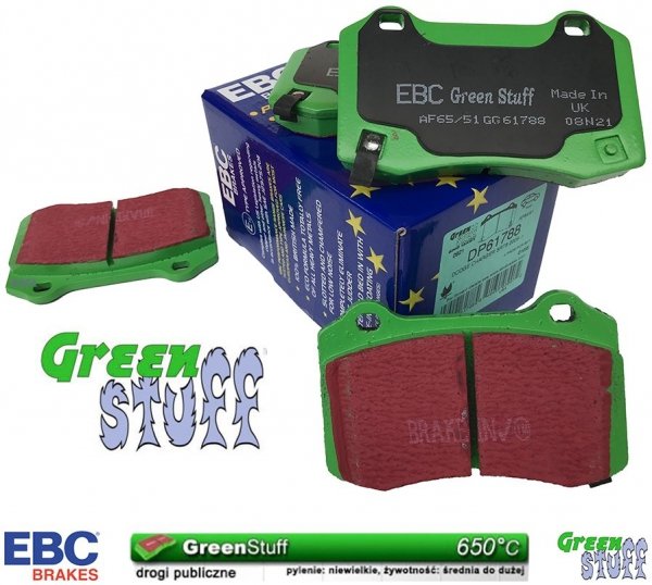 Tylne klocki GreenStuff + NAWIERCANE NACINANE tarcze hamulcowe 350mm EBC seria GD Dodge Magnum SRT-8 6,1 V8