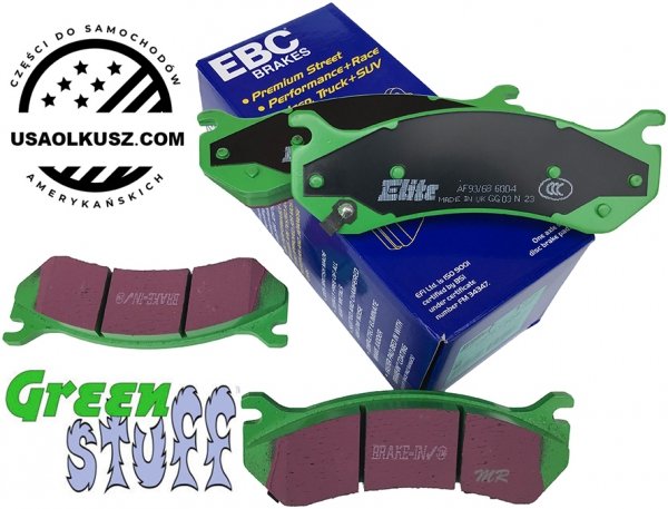 Tylne klocki GreenStuff + NACINANE tarcze hamulcowe EBC seria USR GMC Yukon XL 2500 2000-2007