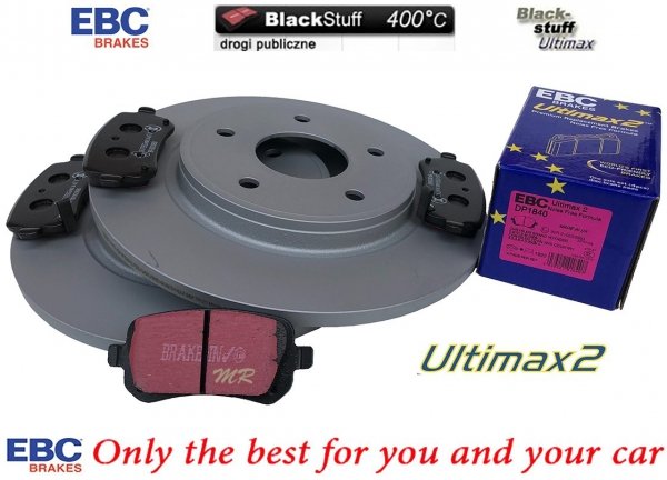 Tylne klocki Ultimax2 + tarcze hamulcowe 305mm EBC seria PREMIUM Lancia Voyager