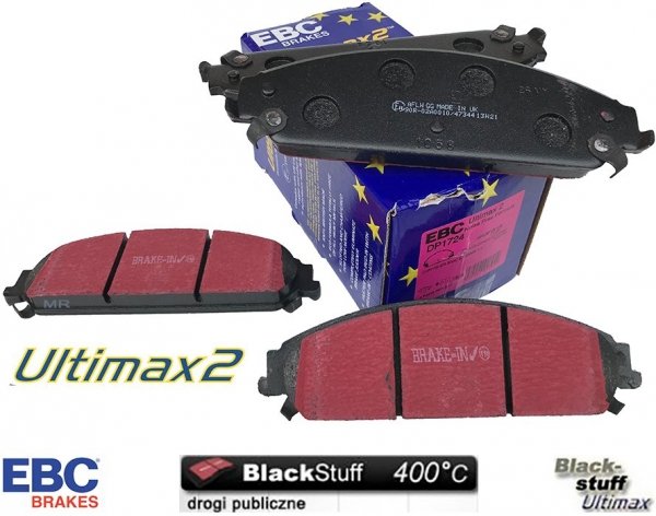 Przednie klocki Ultimax2 + tarcze hamulcowe 345mm EBC seria GD Lancia Thema