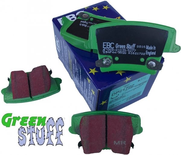 Tylne klocki GreenStuff + WIERCONE NACINANE WENTYLOWANE tarcze hamulcowe EBC seria GD Lancia Thema