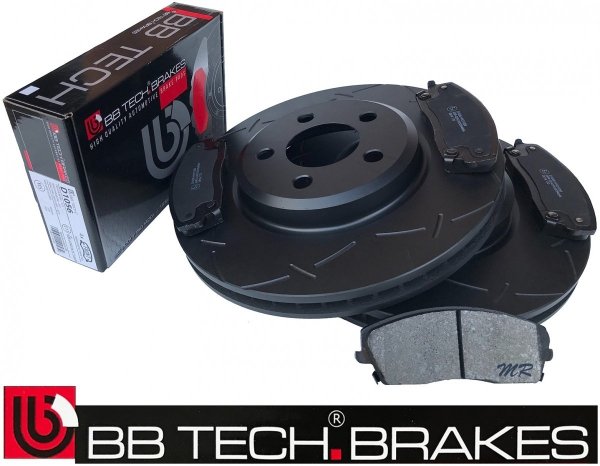 Przednie klocki + NACINANE tarcze hamulcowe 320mm BB-TECH Dodge Charger