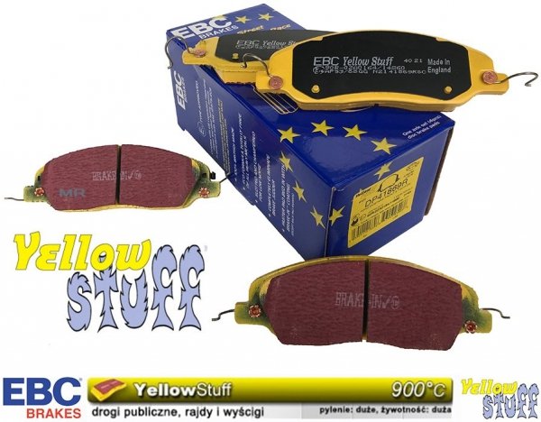 Przednie klocki YellowStuff + NACINANE tarcze hamulcowe 336mm EBC seria BSD Ford Mustang 2011-2014