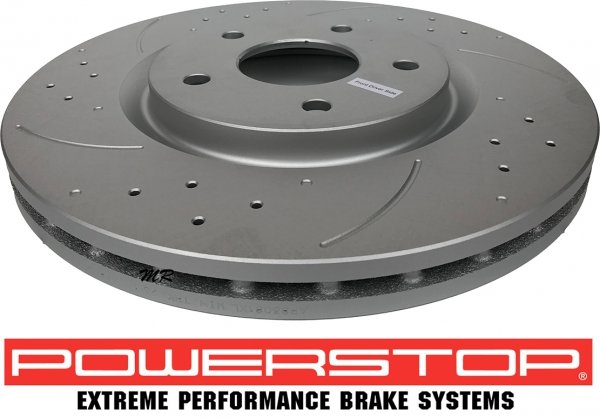 Przednia WIERCONA nacinana tarcza hamulcowa 330mm POWERSTOP Lancia Voyager 2012-