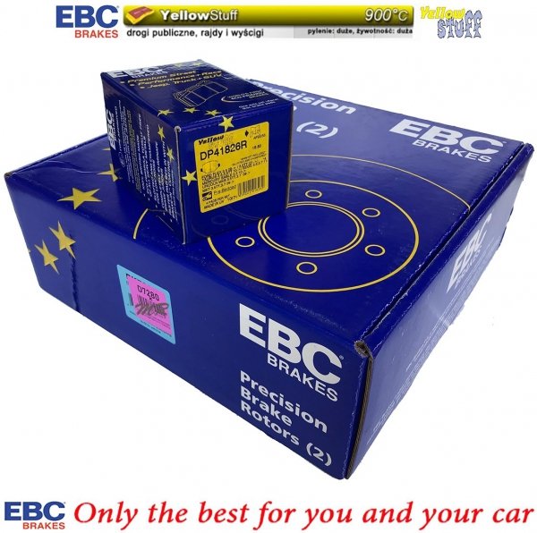 Tylne klocki YellowStuff + tarcze hamulcowe 330mm EBC seria Premium Ford Flex 2009-2019