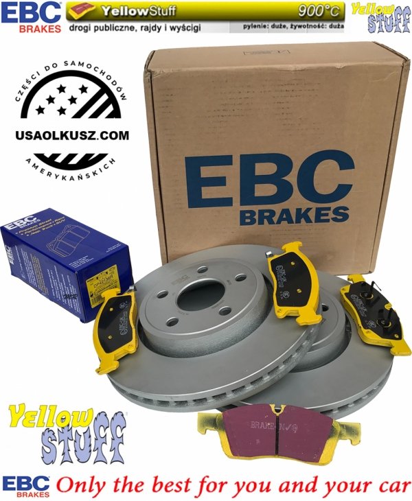 Przednie klocki YellowStuff + tarcze hamulcowe 330mm EBC seria Premium Jeep Grand Cherokee 3,6 V6