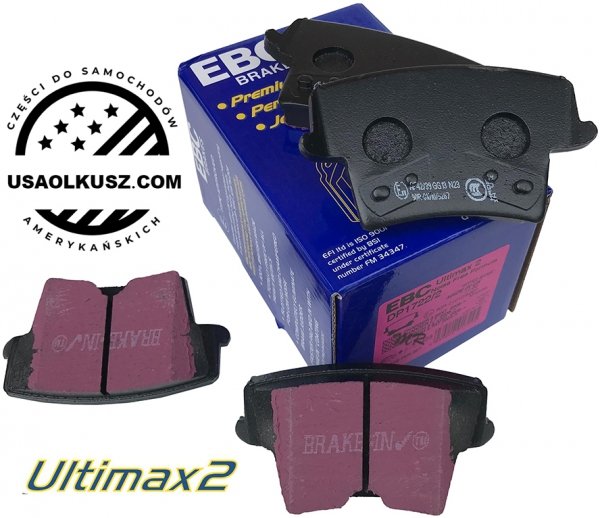 Tylne klocki Ultimax2 + WENTYLOWANE tarcze hamulcowe EBC seria PREMIUM Dodge Charger