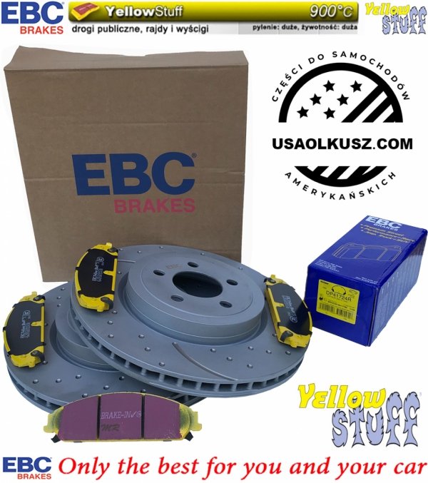 Przednie klocki YELLOWSTUFF + tarcze hamulcowe 345mm EBC seria GD Dodge Magnum