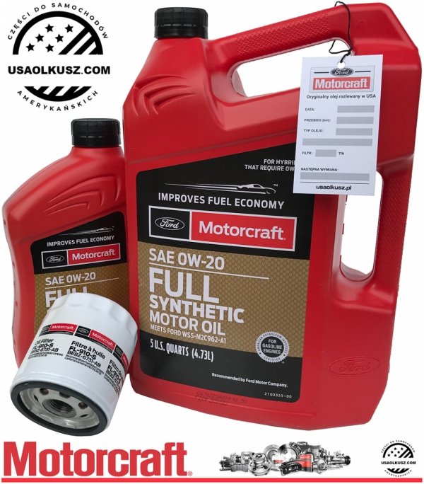 Filtr + full syntetyczny olej silnikowy Motorcraft 0W20 Ford Escape 2,5
