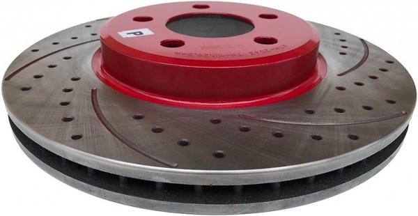 Nawiercana nacinana przednia tarcza hamulcowa RED 320mm  Dodge Charger
