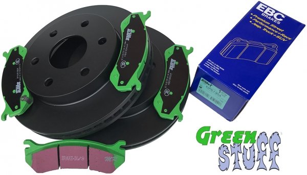 Przednie klocki GreenStuff + tarcze hamulcowe EBC seria PREMIUM GMC Yukon -2006