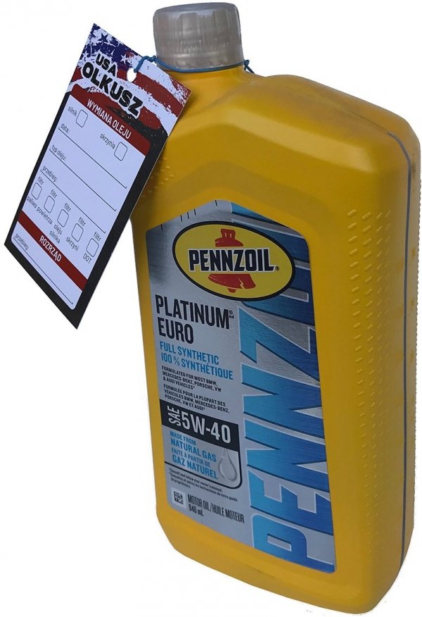Olej silnikowy Pennzoil Platinum Full Synthetic PZL PT EURO 5W40 SN PLUS MS-12991 MS-10725  0,946 68231020AA