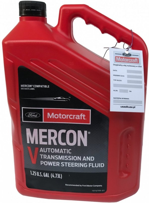 Olej automatycznej skrzyni biegów Motorcraft MERCON V 4,73l Ford