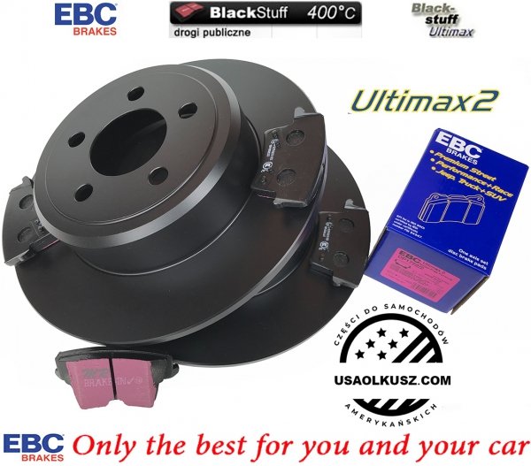 Tylne klocki Ultimax2 + NIE WENTYLOWANE tarcze hamulcowe EBC seria PREMIUM seria PREMIUM Dodge Charger RWD V6