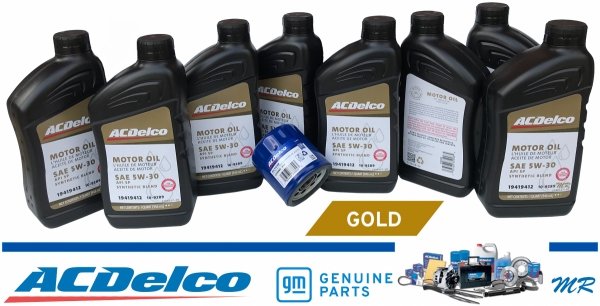 Filtr + olej silnikowy ACDelco Gold Synthetic Blend 5W30 API SP GF-6 Chevrolet Corvette C6 7,0 V8