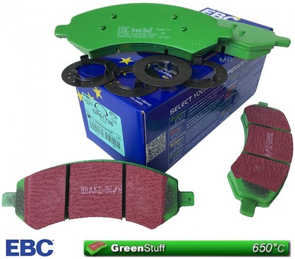 Przednie klocki GreenStuff + tarcze hamulcowe EBC seria PREMIUM Chrysler Aspen