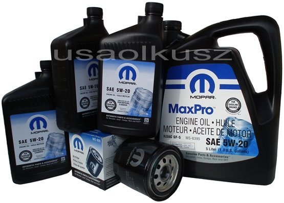 Oryginalny filtr oraz olej MOPAR MaxPro 5W20 Dodge Magnum 5,7 V8 2008