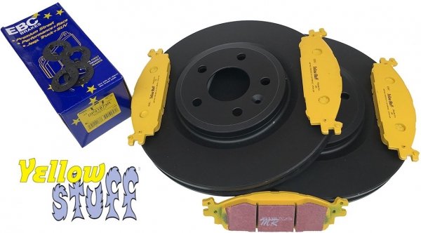 Przednie klocki YellowStuff + tarcze hamulcowe 325mm EBC seria Premium Ford Explorer 2011-2019
