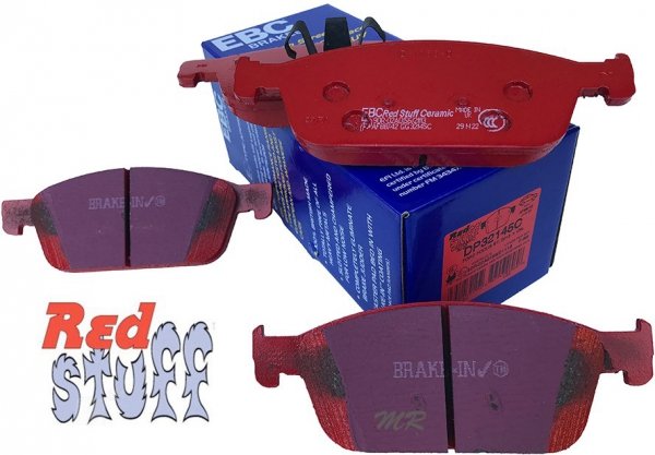 Przednie CERAMICZNE klocki RedStuff + NAWIERCANE NACINANE tarcze hamulcowe 320mm EBC seria GD Ford Escape AWD 2013-