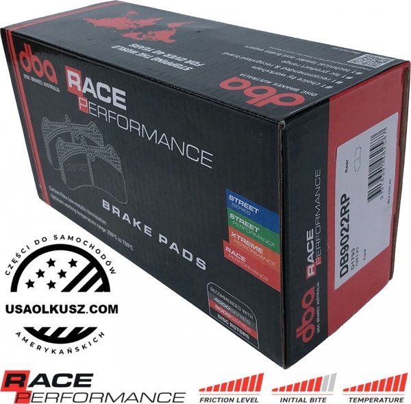 Tylne klocki RACE PERFORMANCE + tarcze hamulcowe 330mm DBA seria 4000 T3 Ford Mustang 2015-