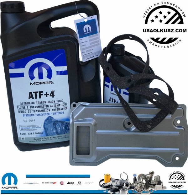 Olej MOPAR ATF+4 oraz filtr skrzyni biegów AW4 Jeep Grand Cherokee 1993-1994