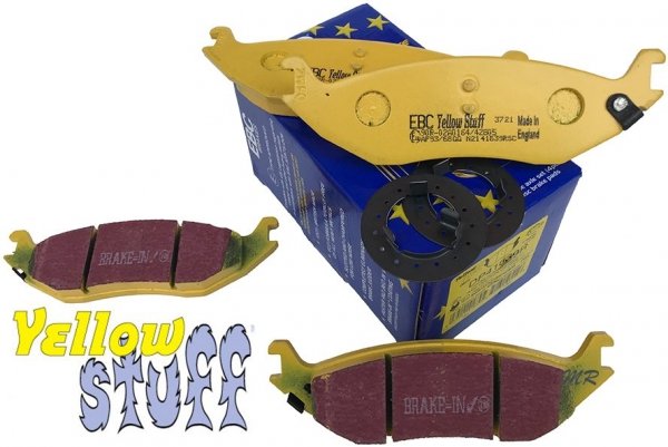 Tylne klocki YellowStuff + tarcze hamulcowe EBC PREMIUM Dodge RAM 1500 2003-