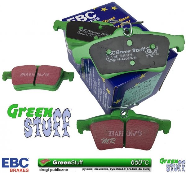 Tylne klocki GreenStuff + tarcze hamulcowe 280mm EBC seria Premium Ford Kuga 2013-2016