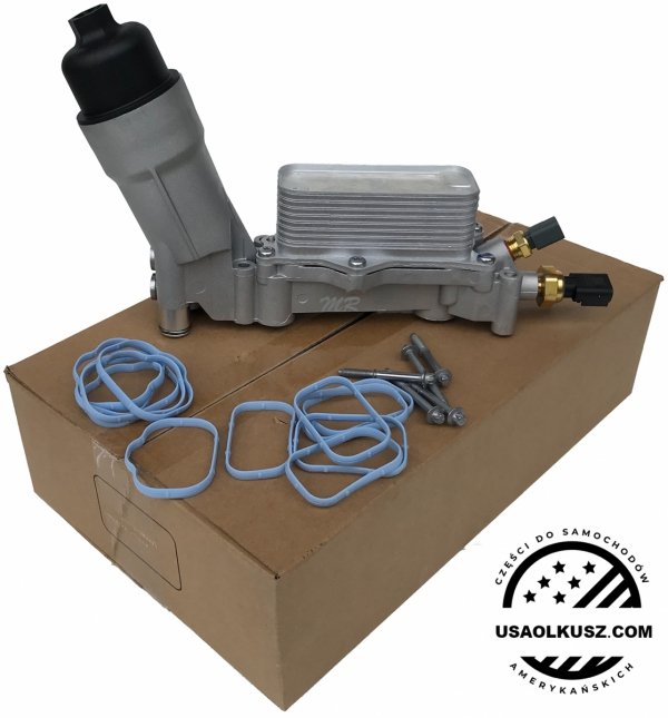 ALUMINIOWA obudowa filtra oleju z chłodnicą oraz czujnikami Jeep Cherokee KL 3,2 V6
