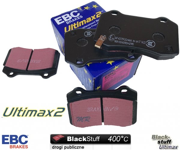 Tylne klocki BlackStuff Ultimax2 + NAWIERCANE NACINANE tarcze hamulcowe EBC seria GD Jeep Grand Cherokee SRT / Trackhawk