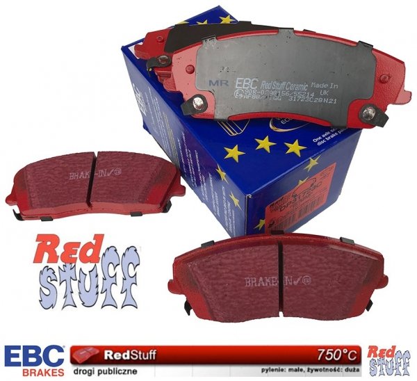 Przednie CERAMICZNE klocki RedStuff + tarcze hamulcowe 320mm EBC seria PREMIUM Dodge Charger RWD V6