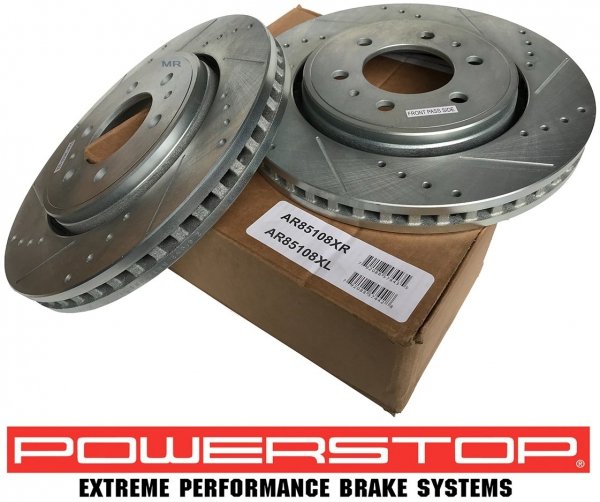 Przednia WIERCONA nacinana tarcza hamulcowa POWERSTOP Ford F-150 2010-