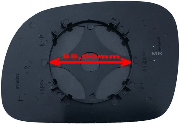 Szkło lusterka prawe ASFERYCZNE + MOCOWANIE Dodge Caravan 1996-2008