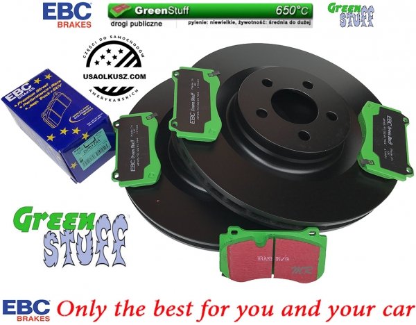Przednie klocki GreenStuff + tarcze hamulcowe 360mm EBC seria PREMIUM Chrysler 300C SRT8