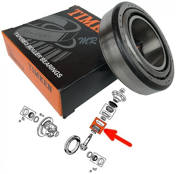 Łożysko wałka ataku tylnego mostu 235MM wewnętrzne Dodge Ram 1500 2011-