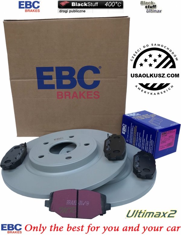 Tylne klocki Ultimax2 + tarcze hamulcowe 328mm EBC seria Premium Fiat Freemont 2012-