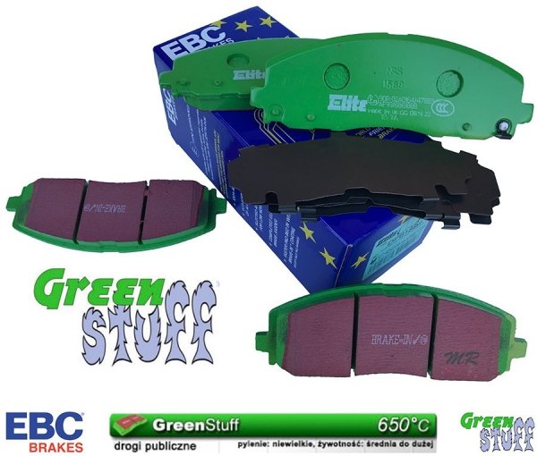 Przednie klocki GreenStuff + NACINANE tarcze hamulcowe 330mm EBC seria USR Lancia Voyager 2012-