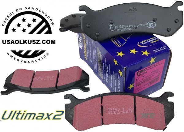 Przednie klocki Ultimax2 + tarcze hamulcowe EBC seria PREMIUM GMC Yukon -2006