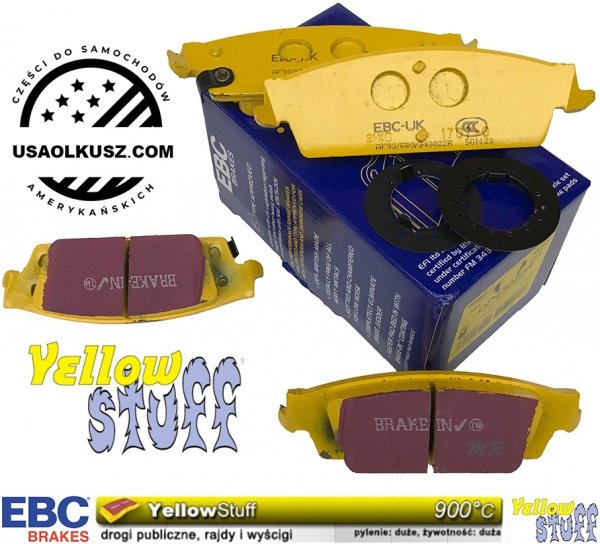 Tylne klocki YellowStuff + tarcze hamulcowe EBC seria PREMIUM GMC Yukon 2007-2020