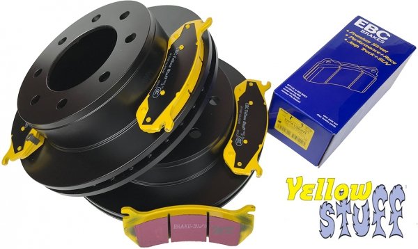 Tylne klocki YellowStuff + tarcze hamulcowe EBC seria PREMIUM GMC Yukon XL 2500 2000-2007