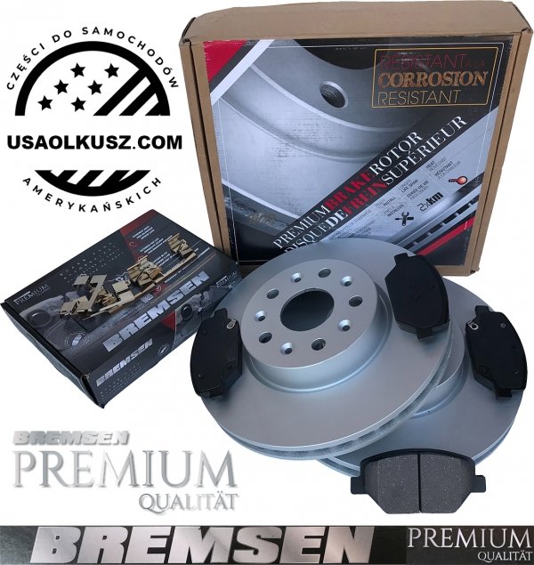 Przednie CERAMICZNE klocki z zestawem montażowym + tarcze hamulcowe BREMSEN 321mm JL9 Chevrolet Camaro LS 2016-