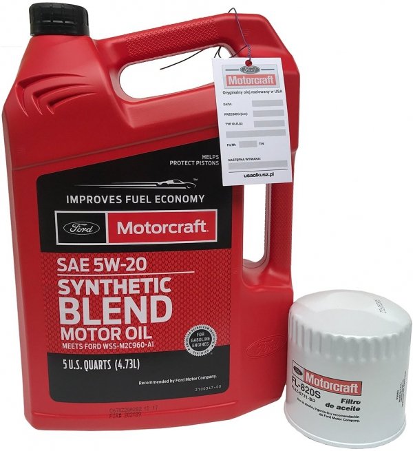 Filtr + olej silnikowy Motorcraft 5W20 SYNTHETIC BLEND Mercury Sable 3,0 V6 DOHC