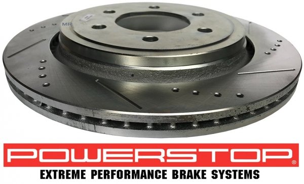 Tylne klocki Z36 + WIERCONE tarcze hamulcowe 6 szpilek automatyczny ręczny POWERSTOP Ford F-150 F150 2015-2017