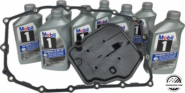 Filtr uszczelka olej Mobil1 Synthetic LV ATF HP DEXTRON skrzyni biegów 8L45 Cadillac CT4