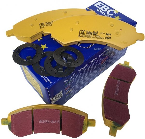 Przednie klocki YellowStuff + tarcze hamulcowe EBC seria PREMIUM Chrysler Aspen